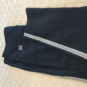 Joseph Ribkoff Black Skinny Crop Pants with Silver Stripe